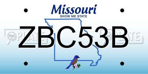 ZBC53B Missouri License Plate