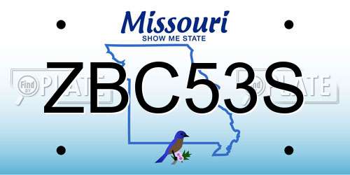 ZBC53S Missouri License Plate