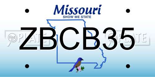 ZBCB35 Missouri License Plate