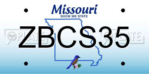 ZBCS35 Missouri License Plate