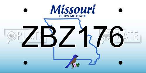 ZBZ176 Missouri License Plate