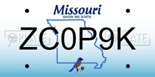 ZC0P9K Missouri License Plate