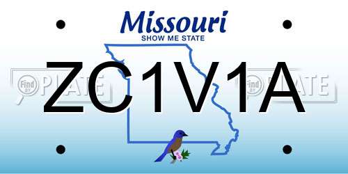 ZC1V1A Missouri License Plate