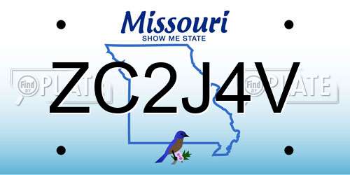ZC2J4V Missouri License Plate