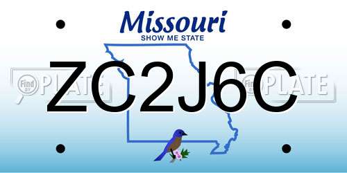 ZC2J6C Missouri License Plate