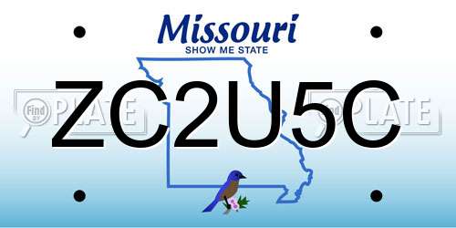 ZC2U5C Missouri License Plate