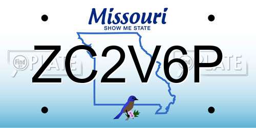 ZC2V6P Missouri License Plate