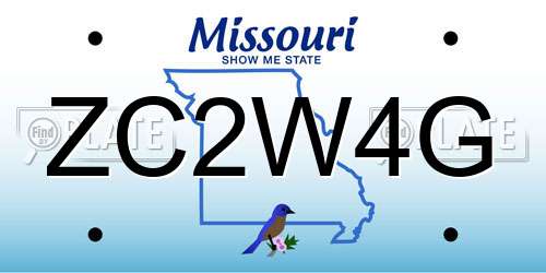 ZC2W4G Missouri License Plate