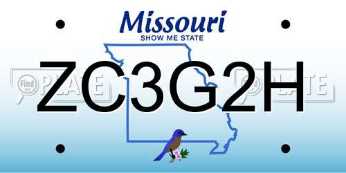 ZC3G2H Missouri License Plate