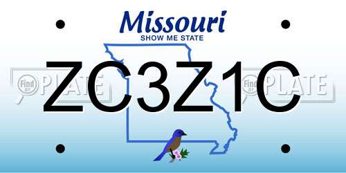 ZC3Z1C Missouri License Plate