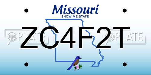 ZC4F2T Missouri License Plate