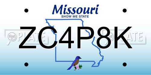 ZC4P8K Missouri License Plate