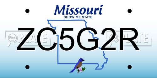 ZC5G2R Missouri License Plate