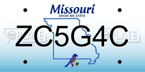 ZC5G4C Missouri License Plate