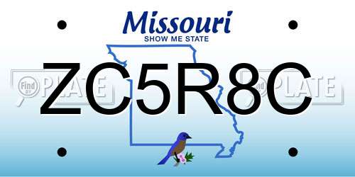 ZC5R8C Missouri License Plate