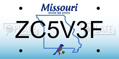 ZC5V3F Missouri License Plate
