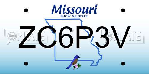 ZC6P3V Missouri License Plate