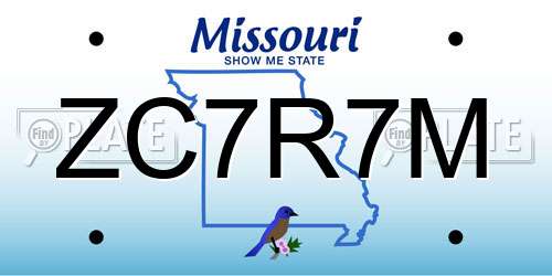 ZC7R7M Missouri License Plate