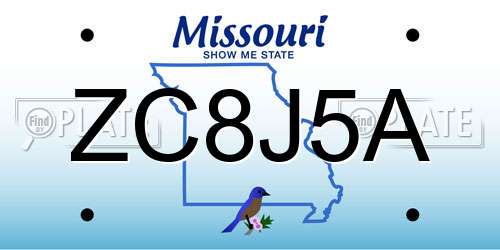 ZC8J5A Missouri License Plate