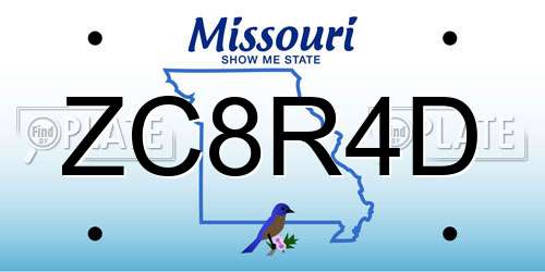ZC8R4D Missouri License Plate