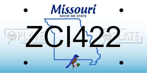 ZCI422 Missouri License Plate