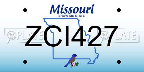 ZCI427 Missouri License Plate
