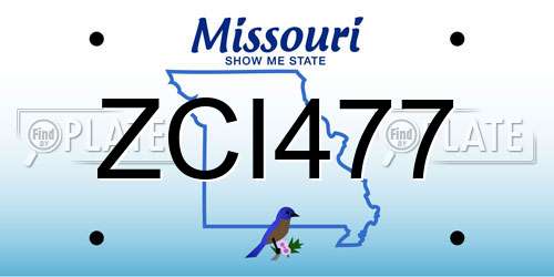 ZCI477 Missouri License Plate