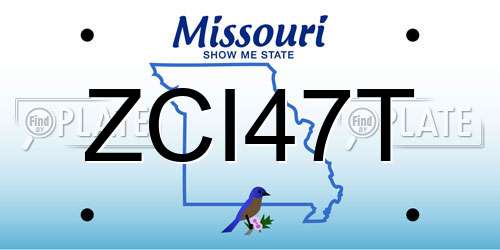 ZCI47T Missouri License Plate