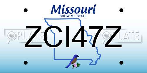 ZCI47Z Missouri License Plate