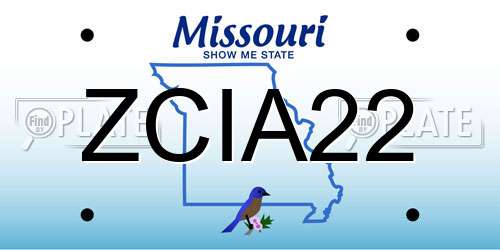 ZCIA22 Missouri License Plate