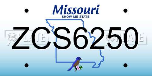 ZCS6250 Missouri License Plate
