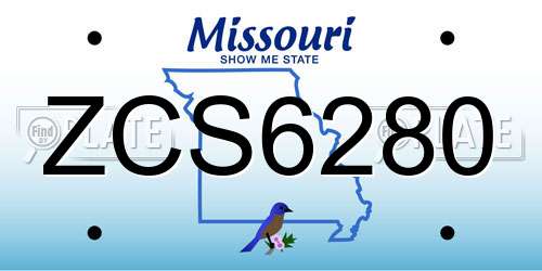 ZCS6280 Missouri License Plate