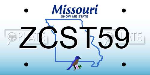 ZCST59 Missouri License Plate