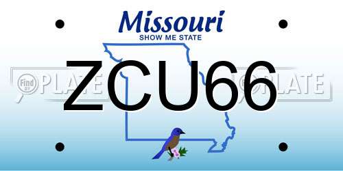 ZCU66 Missouri License Plate