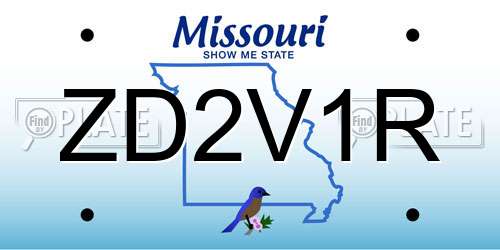 ZD2V1R Missouri License Plate