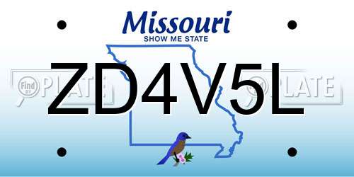 ZD4V5L Missouri License Plate