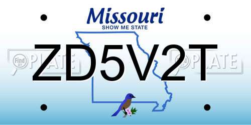 ZD5V2T Missouri License Plate