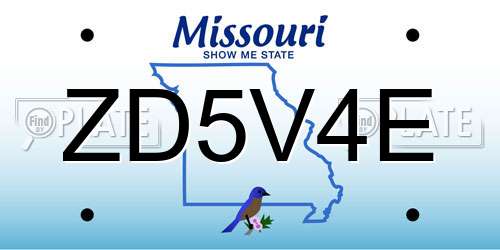 ZD5V4E Missouri License Plate
