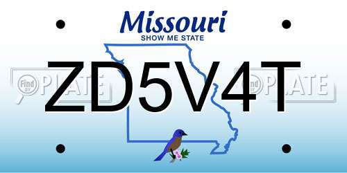 ZD5V4T Missouri License Plate