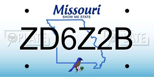 ZD6Z2B Missouri License Plate