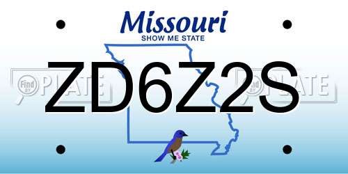ZD6Z2S Missouri License Plate