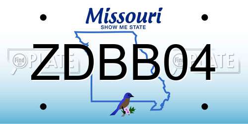 ZDBB04 Missouri License Plate