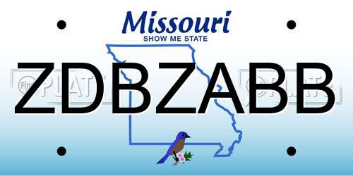ZDBZABB Missouri License Plate