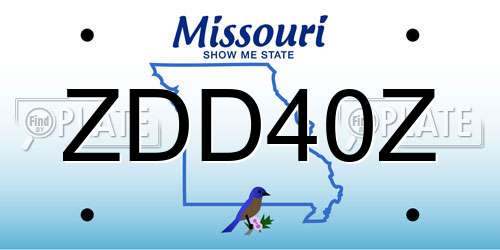 ZDD40Z Missouri License Plate