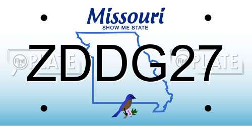 ZDDG27 Missouri License Plate