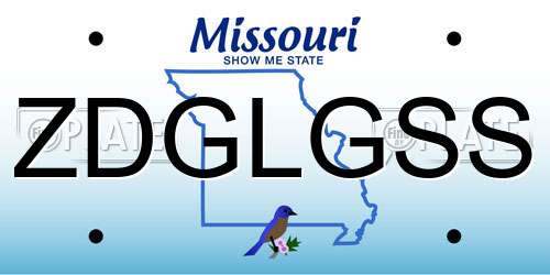 ZDGLGSS Missouri License Plate