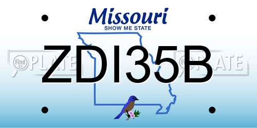 ZDI35B Missouri License Plate