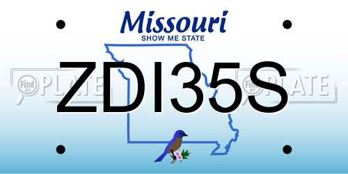 ZDI35S Missouri License Plate