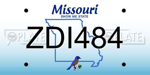 ZDI484 Missouri License Plate