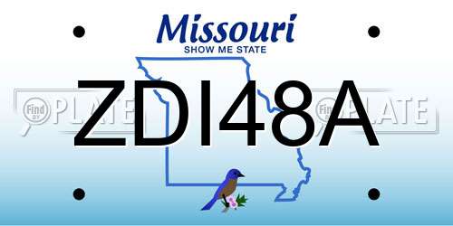 ZDI48A Missouri License Plate